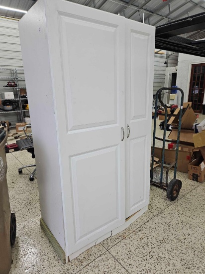 White shop storage cabinet