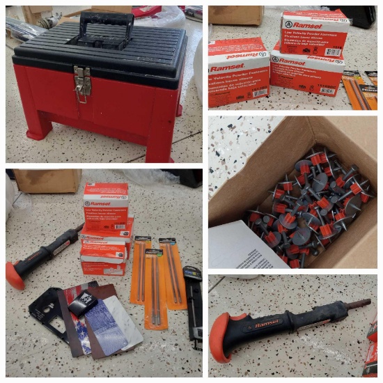 Ramset TriggerShot 0.22 Caliber Powder Actuated Tool with Lots of Drive Pins and Washers! in