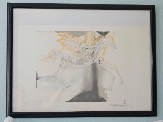 lithograph of "Pegasus" by Salvador Dali, Georges Israel Editeur Embossed Marking