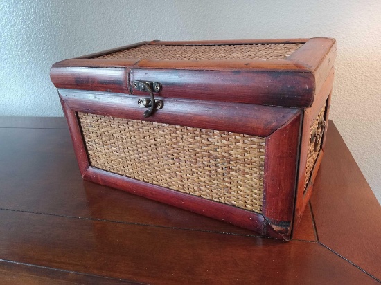 Pier 1 Imports Style Latched Woven Wicker Box