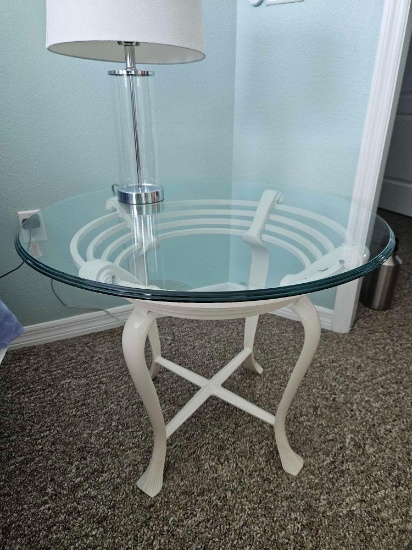 2-pc Glass Top End Side Table