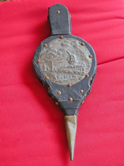 antique fireplace bellows, likely Dutch