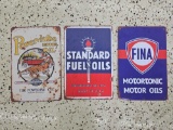 VINTAGE STYLE METAL GASOLINE GARAGE SIGNS including