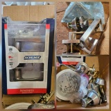 SCHLAGE DOOR HANDLE, in box, with array of other handles and locks