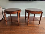 Pair of round end tables, side tables