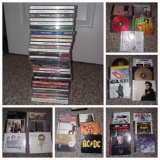 Lot of Music CDs including: AC/DC, Johnny Cash, Rod Stewart, Chicago