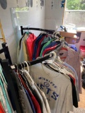 Half Moon shaped retail Clothes rack rolling display