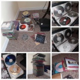 Huge Lot of Mixed Media Cds and Dvds, some new jewel cases and sleeves
