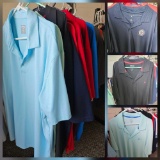 (10) MENS GOLF SHIRTS including IZOD, ANTIQUA, POLO, CALLAWAY