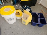 FISH BUCKET, 5 GALLON LID AERATOR? PLUS BAKED BUCKETS AND OTHER USEFUL ITEMS