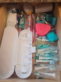 DRAWER GROUPING dental needs TOOTHBRUSHES, FLOSSERS, BITEGUARDS