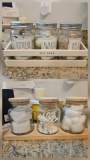 RAE DUNN BATHROOM SALTS AND DECOR PLUS CANDLES