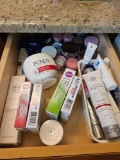 BEAUTY DRAWER AND MEDICINE CABINET CONTENTS, INCLUDING UNOPENED AZO, BEAUTY CREAMS, LANCOME