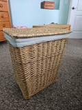 Tall Woven Wicker Laundry Basket with liner