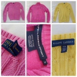 (6) Ladies' Apparel Sweaters, Sz S-L, Ralph Lauren, Weatherproof