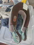 tote with HOMEDICS, NECK MASSAGER PLUS 2 SUNBEAM HEATING PADS.