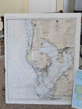 MOUNTED MAPS - TAMPA BAY AND SAINT JOSEPH SOUND, NORWEGIAN CRUISE LINE
