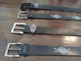 (4) Men's Harley Davidson Belts, Used