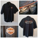 (2) Harley Davidson Men's Button Up Shirts Size 2XL