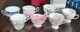 (7) Lovely teacups including Coalport, Royal Albert, tuscan bone china
