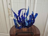Signed, Cobalt Blue, Blown Glass Sculpture