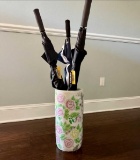 CERAMIC UMBRELLA HOLDER WITH CONTENTS