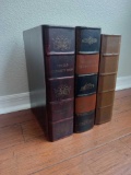 Set of 3 LARGE Faux Library, Book Boxes, Gaskell, Dickens, Hemingway