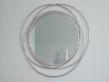 Livabliss Kindra Modern Circles Silver Round Mirror - 24