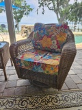 (1 of 2) Beautiful! Outdoor Wicker Patio Rocker Glider Chair