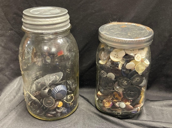 Vintage Buttons, IRC Co, Hippo Back, Immis, in Ball Jar