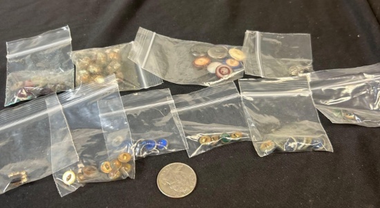 Button Club Anyone? Tiny Antique Buttons! So Lovely, Such Beautiful Colors