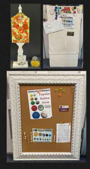 Vintage Button Bulletin Boards, Buttons and decor