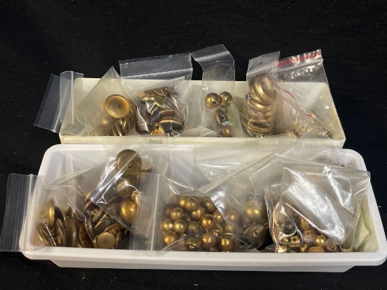 Bagged Collectible Gold-tone Vintage Buttons including Kimmington Express, GA