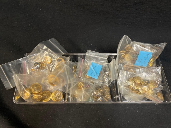 Sectioned Tray with Vintage Gold-tone and More Buttons for your perusal