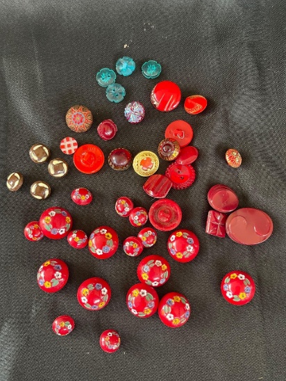 Vintage Collectible Buttons including Czechoslovakian Domed Glass Buttons??