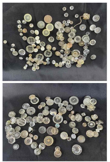 2 large mixed lots of vintage buttons, primarily made of clear glass with various facets and designs