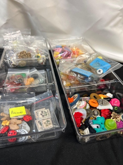 Great Mix of Creative and Colorful Craft Buttons! "StarBrights" "Animals" "Citrus" Labeled
