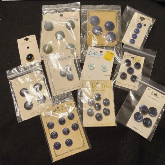Group of Varying Styles and Colors, Vintage Buttons on Original Cards, 1930s