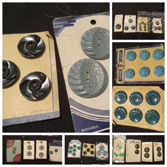 Group of Vintage Buttons on Original Cards, Some 1930's, Fashions Latest, Le Chic, Costumakers