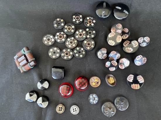 Cool Inlayed Buttons, Vintage Cool Styles, Unique