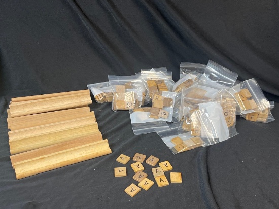 VINTAGE SCRABBLE LETTERS, RACKS