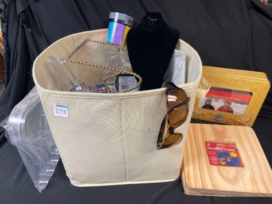Basket full of Sewing, Resin, Photo and Crafting Suplies