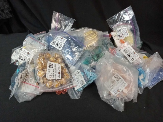 5 LBS OF CRAFT BEADS, NECKLACES AND CREATIVE STONES!