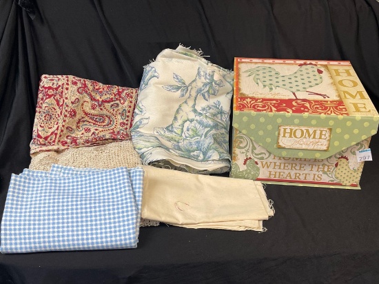 Vintage Fabrics with Rooster Decor Box