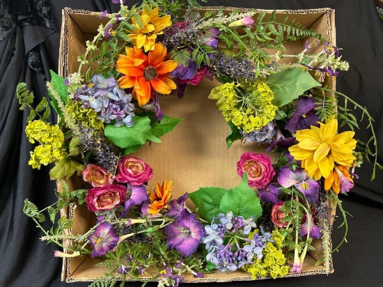 Colorful, Spring Floral Wreath in box