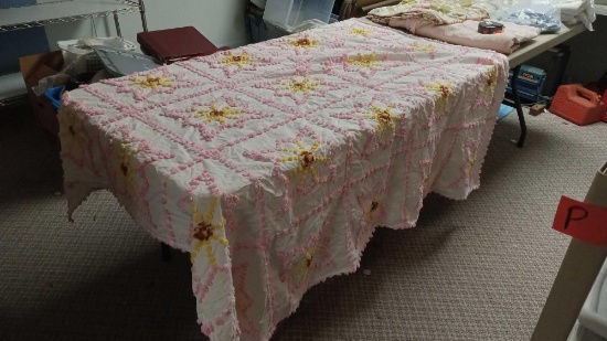 Handtuft Vintage Chenille? Bedspread Quilt