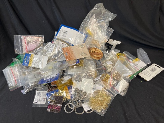 LBS OF CRAFT BEADS, JEWELRY NECKLACES, SUPPLIES