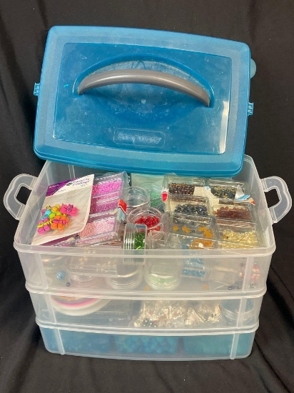 3 Level Travel Container of Beads and Craft Jewelry Supplies