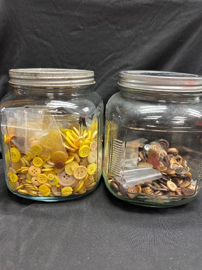 Pour Out This Gold Mine of Antique and Vintage Buttons in 2 Jars