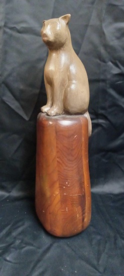 Heavy Midcentury? Folk Art Cat Sculpture. Beefy